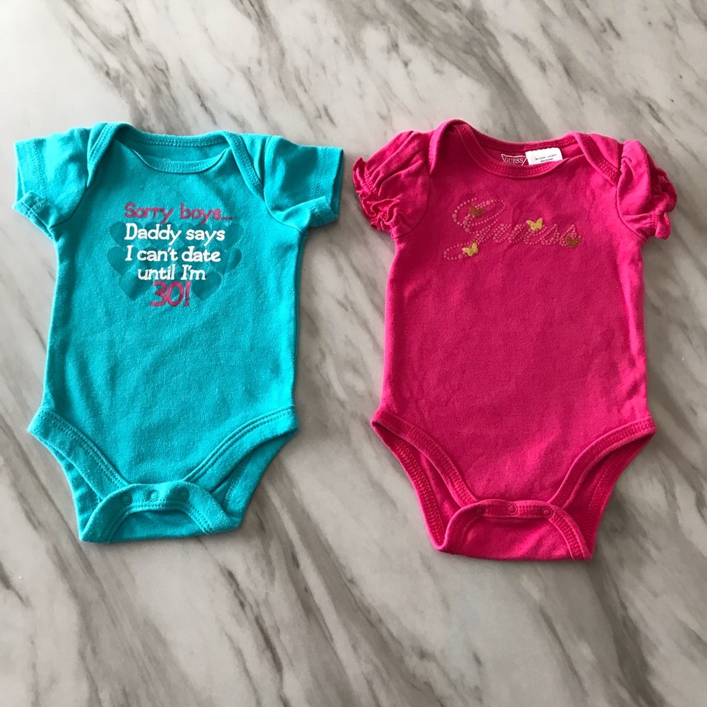 Pair Of Newborn Girl Cute Onesies